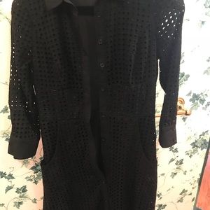 Anthropologie Black eyelet dress